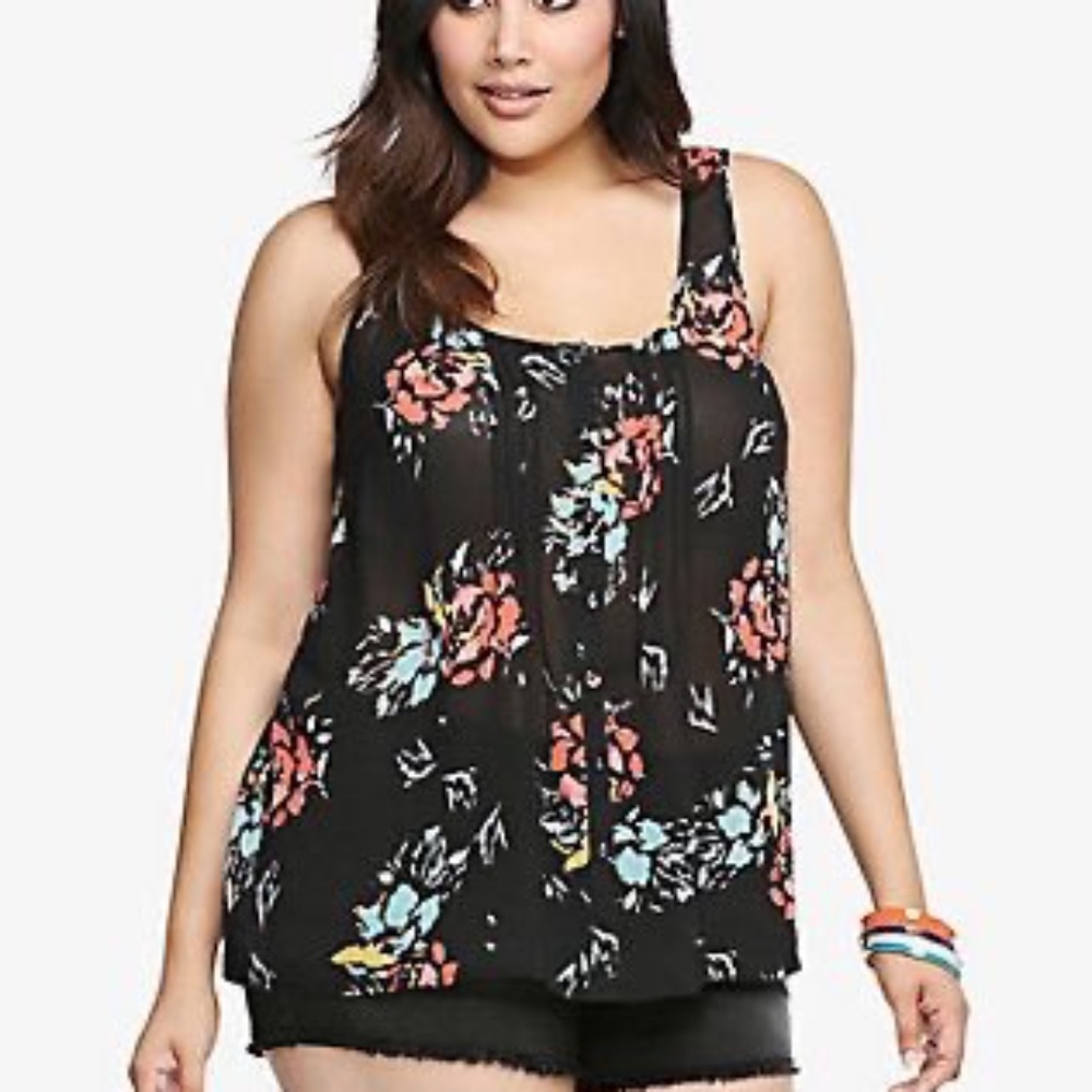 Torrid | Sleeveless Chiffon Floral Tank Top | Size 2